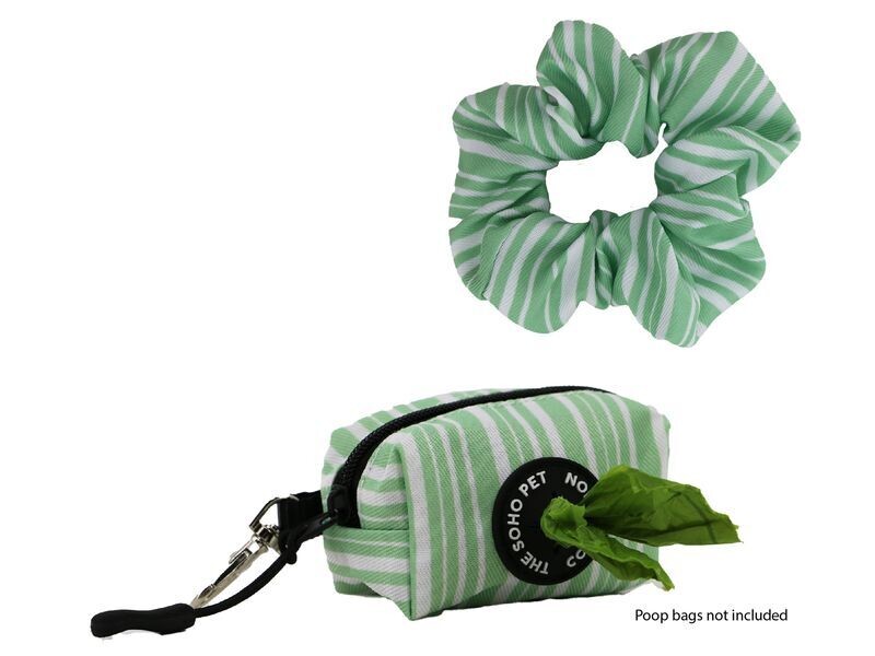 SOHO STRIPE POOP BAG HOLDER &amp; SCRUNCHIE