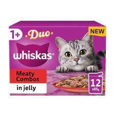 WHISKAS® DUO Meaty Combos in Jelly 1+ Adult Wet Cat Food Pouches 12 x 85g