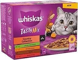 WHISKAS® TASTY MIX Country Collection in Gravy 1+ Adult Wet Cat Food Pouches 12 x 85g