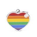 Rainbow Big Heart ID Tag