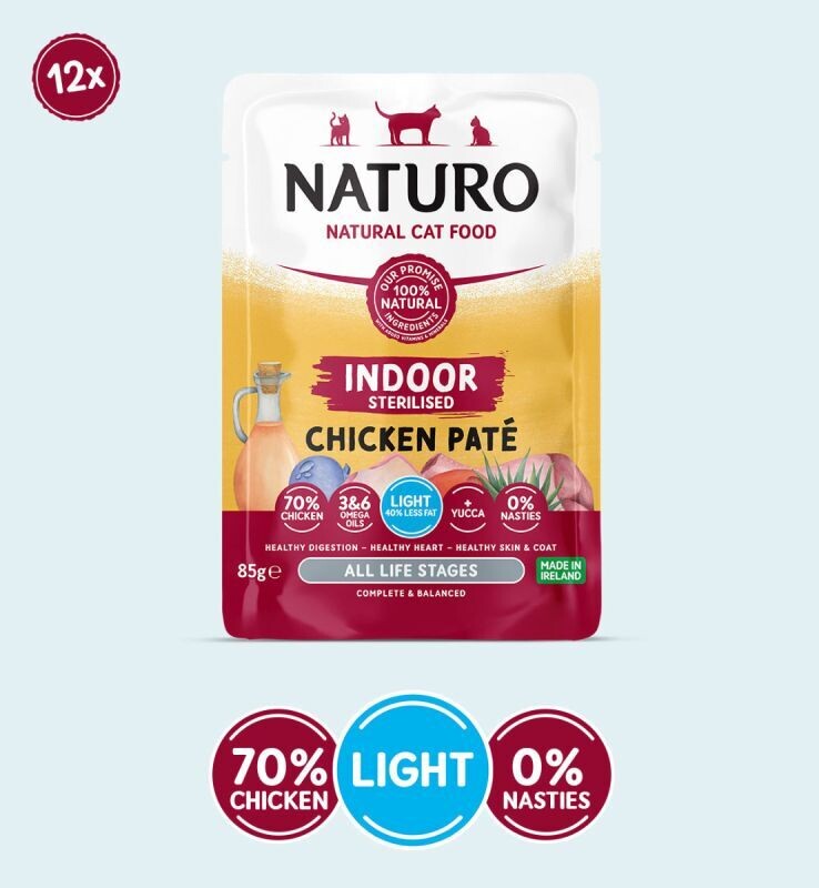 Naturo Cat Grain Free Indoor Sterilised Chicken Paté Pouch