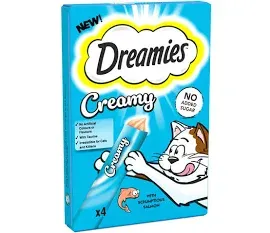 DREAMIES CREAMY CAT TREATS SALMON 4PK