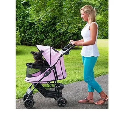 Pet Gear No-Zip Happy Trails Pet Stroller for Cats/Dogs,