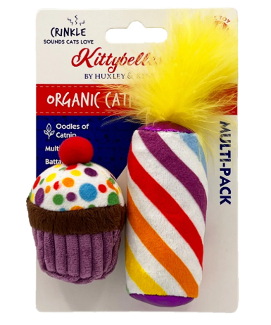 KITTYBELLES Me-Wow Cupcake &amp; Candle 2pk Cat Toy
