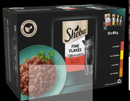 SHEBA® Fine Flakes Adult Cat Food Succulent Selection in Jelly 12x85g Pouch