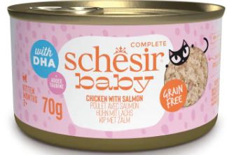 SCHESIR BABY Chicken With Salmon in broth 70g in can