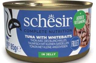 SCHESIR cat food Tuna with whitebaits in jelly