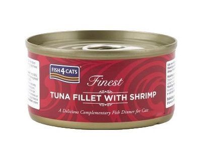 FISH 4 CATSFinest Tuna Fillet With Shrimp 70g