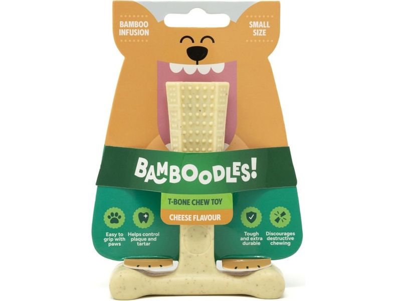 BAMBOODLES T-BONE CHEW SMALL CHEESE