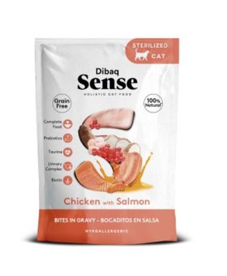 Dibaq Sense Bites Chicken with Salmon WET CAT FOOD POUCH
