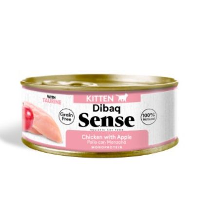Dibaq Sense Cat Kitten Chicken with Apple, WET CAT FOOD TIN