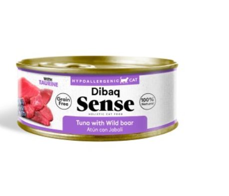 Dibaq Sense Cat Tuna and Wild Boar with Blueberries WET CAT FOOD TIN