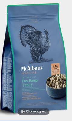 MC ADAMS Freeze Dried Free Range Turkey DRY DOG