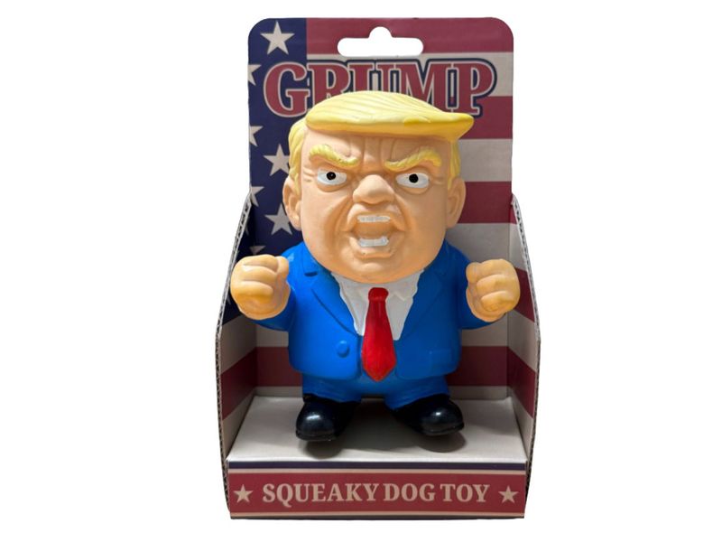 DONALD GRUMP SQUEAKY DOG TOY