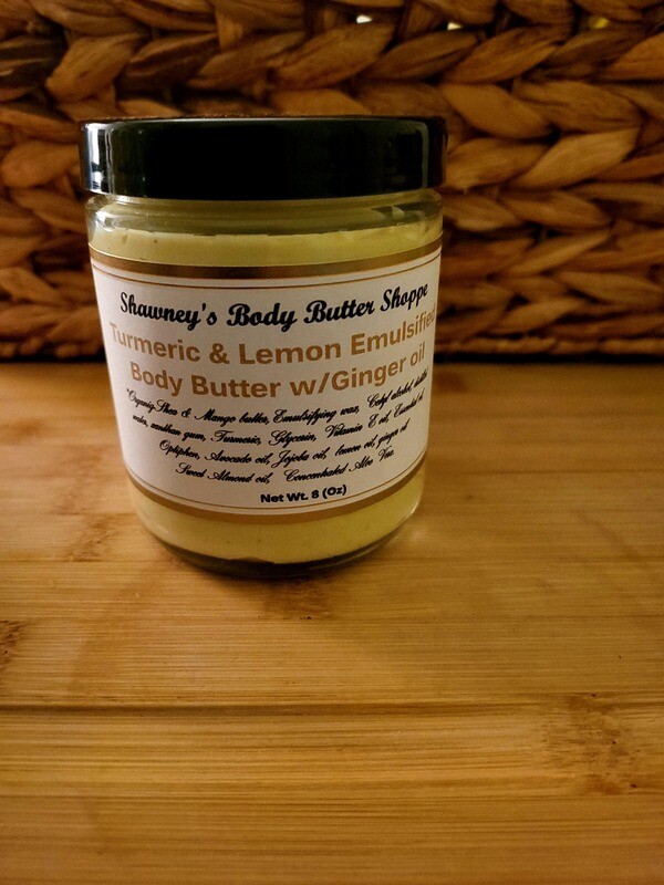 Turmeric & Lemon emulsified body butter w/ginger oil