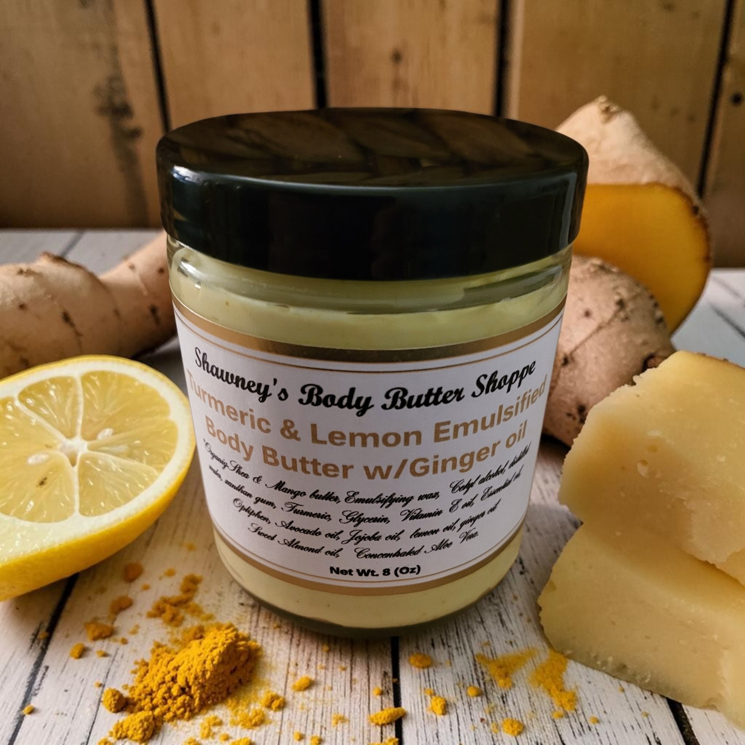 Turmeric & Lemon emulsified body butter w/ginger oil