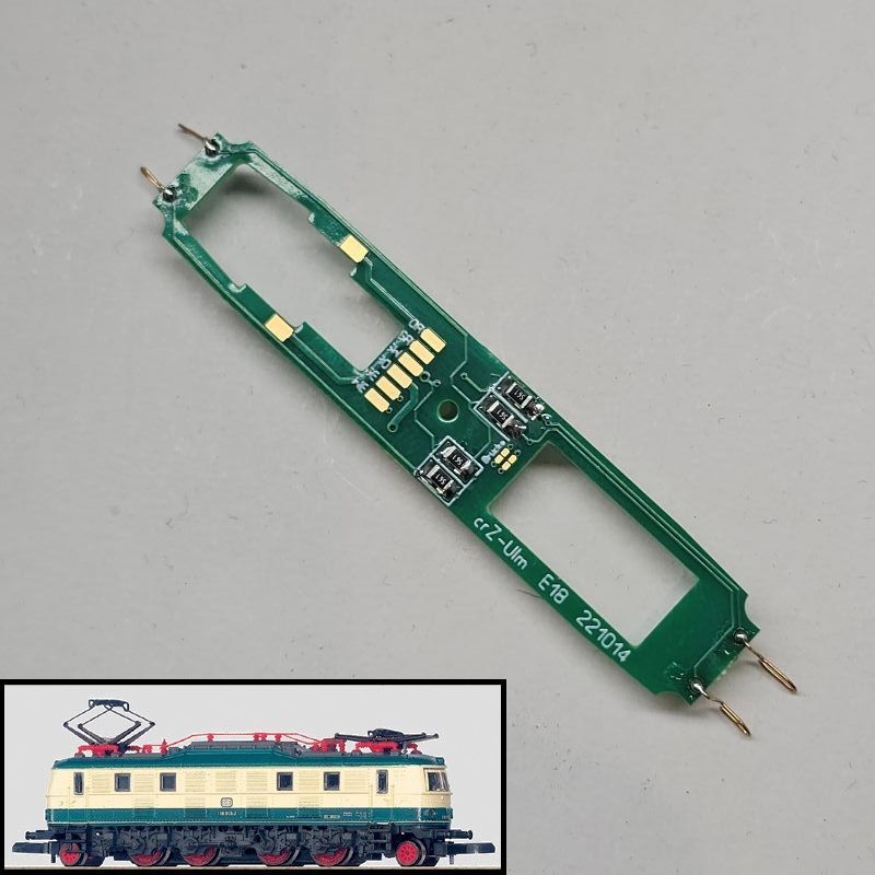 Umbauplatine Digital für Elektrolokomotive BR 118 der Deutschen Bundesbahn (DB) Umbauplatine Digital für Elektrolokomotive BR 118 der Deutschen Bundesbahn (DB)