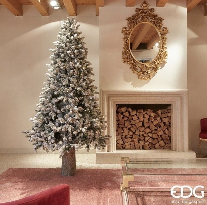 ALBERO DI NATALE EDG | PINO MERANO INNEVATO CON LED INCORPORATI