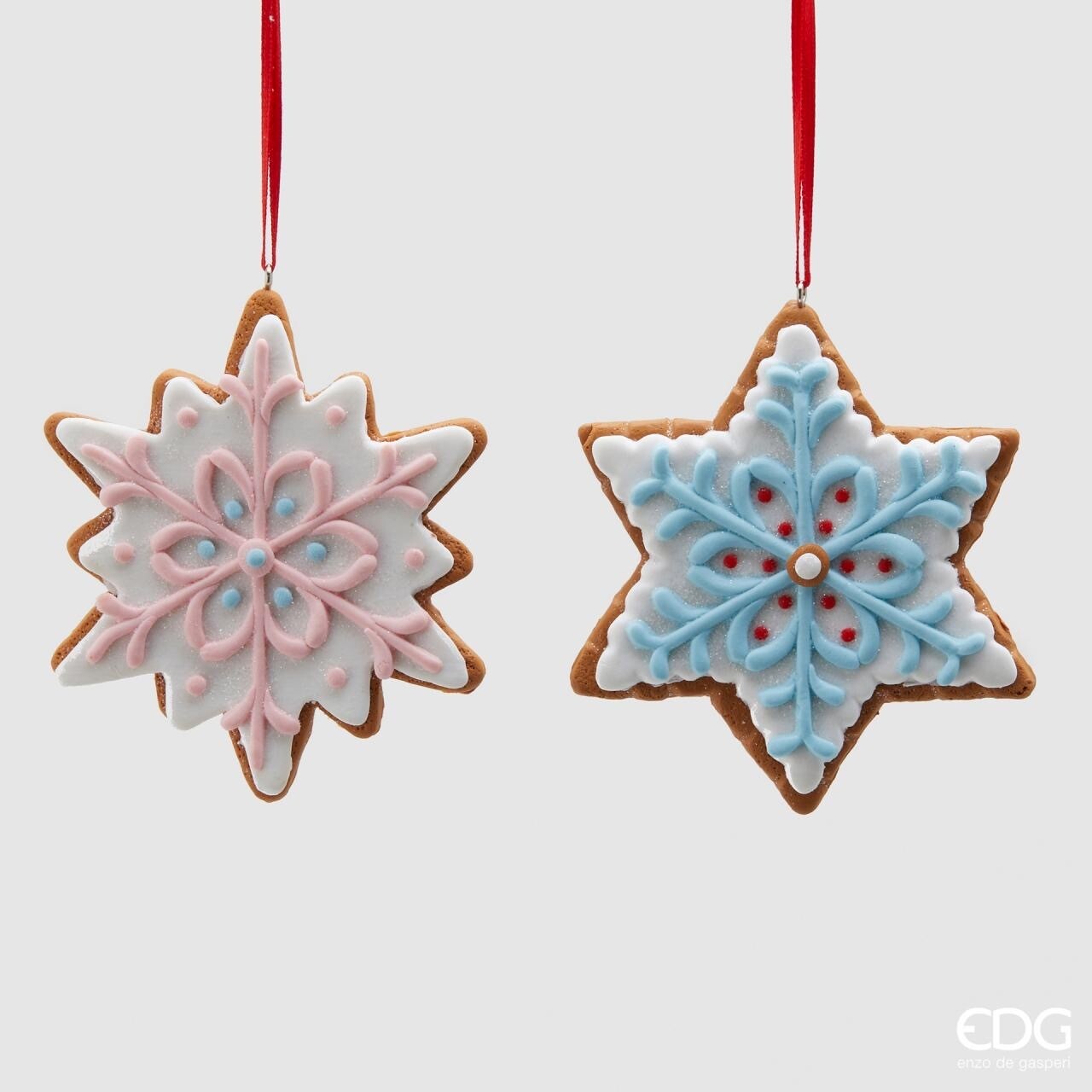 DECORO ALBERO DI NATALE EDG | DECORAZIONE BISCOTTO FIOCCO DI NEVE BELL