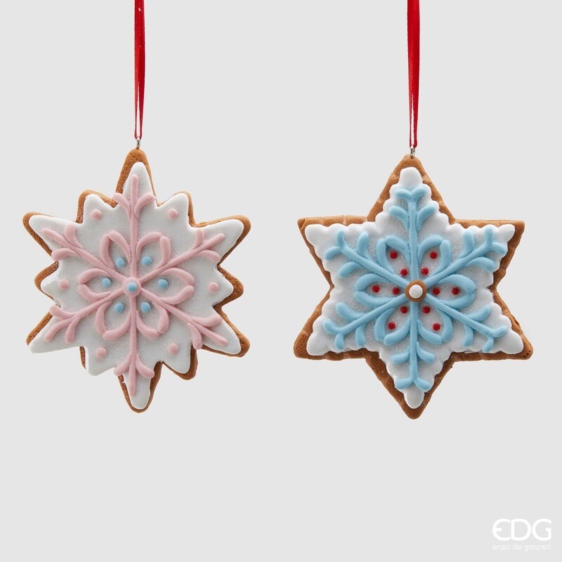 DECORO ALBERO DI NATALE EDG | DECORAZIONE BISCOTTO FIOCCO DI NEVE BELL