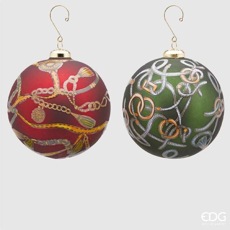 EDG | DECORAZIONE PALLA IN VETRO CON BRIGLIE D.10 EDG | DECORAZIONE PALLA IN VETRO CON BRIGLIE D.10