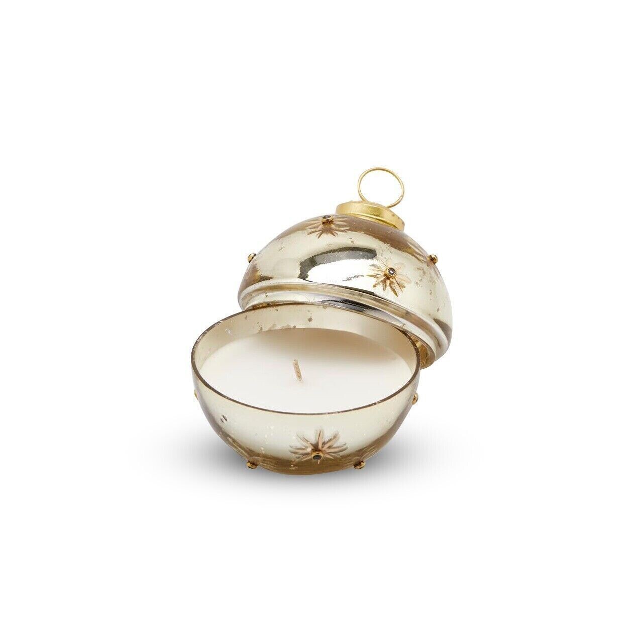 EDG | CANDELA CON VETRO SFERA STELLE ORO D.9