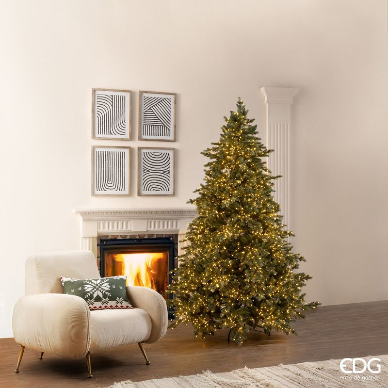 ALBERO DI NATALE EDG | PINO ARGENTATO CON LED INCORPORATI
