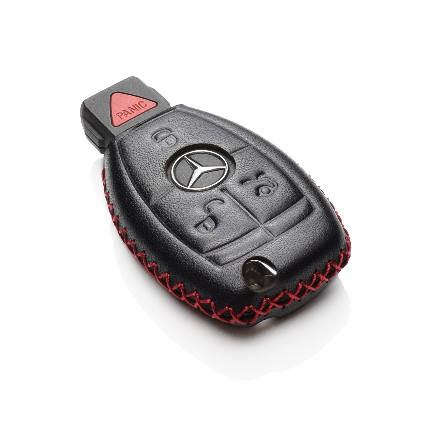 For Benz Series 3 Buttons Smart Key Keyless Remote Entry Fob Case Cover Red 