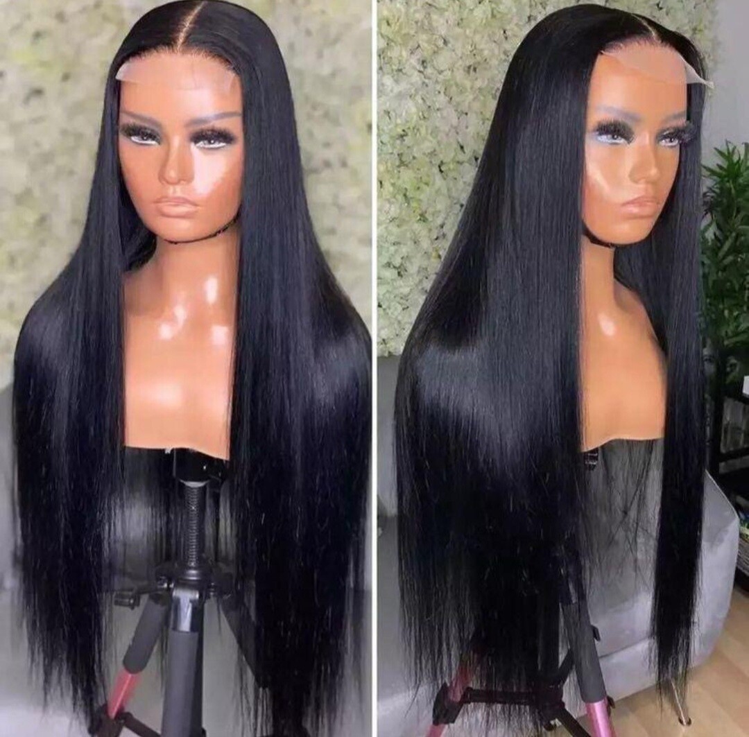30” Human Hair Straight Wig