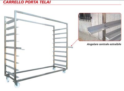 Carrello porta telai d'infornamento – INOX AISI 304 9 Posti - TUBOLARE mm 40X40