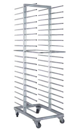 Carrello porta teglie a pioli DOPPIO - INOX AISI 304 - 18+18 Posti