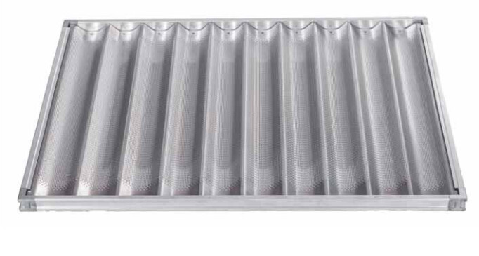 TEGLIA IN ALLUMINIO FORATO CON TELAIO, ONDULATE, NATURALE cm 60X100