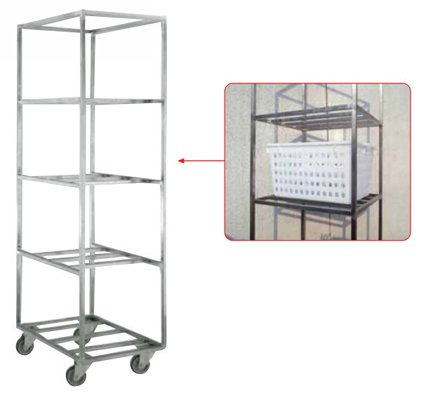 CARRELLO PORTA MARNE INOX AISI 304  - RIPIANO IN LAMIERA