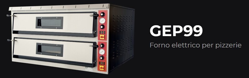 FORNO ELETTRICO PER PIZZA - GEP 99  (2 CAMERE DI COTTURA) - 9+9 pizze diam cm 33