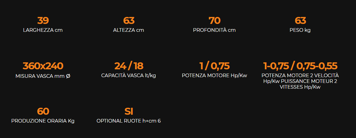 IMPASTATRICE a SPIRALE VASCA ESTRAIBILE e TESTA RIBALTABILE per PIZZERIA GM 16 TRIFASE