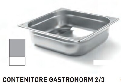 CONTENITORI GASTRONORM PLUS LINE ACCIAIO INOX GN 2/3 (mm354x325) - h 200mm