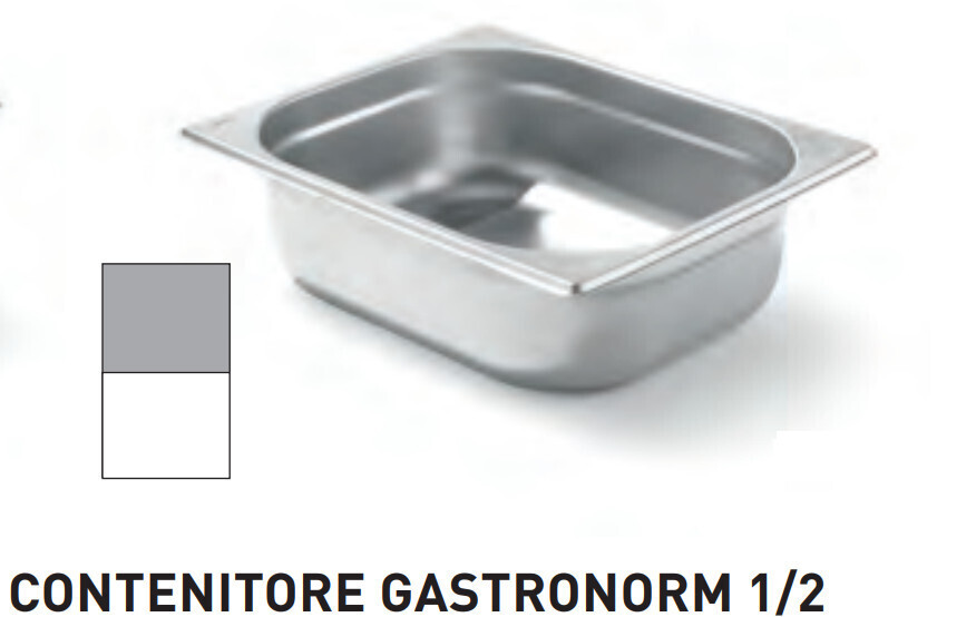CONTENITORI GASTRONORM PLUS LINE ACCIAIO INOX GN 1/2 (mm325x265) - h 40mm