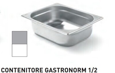 CONTENITORI GASTRONORM PLUS LINE ACCIAIO INOX GN 1/2 (mm325x265) - h 40mm