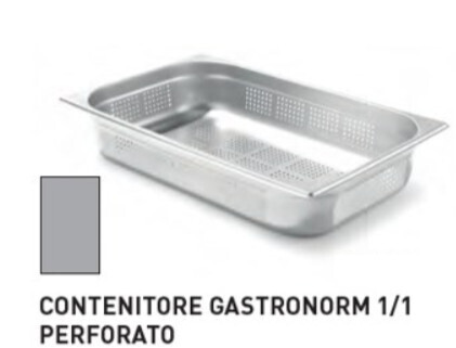 CONTENITORI FORATI GASTRONORM PLUS LINE ACCIAIO INOX GN 1/1 (mm530x325) - h 100mm