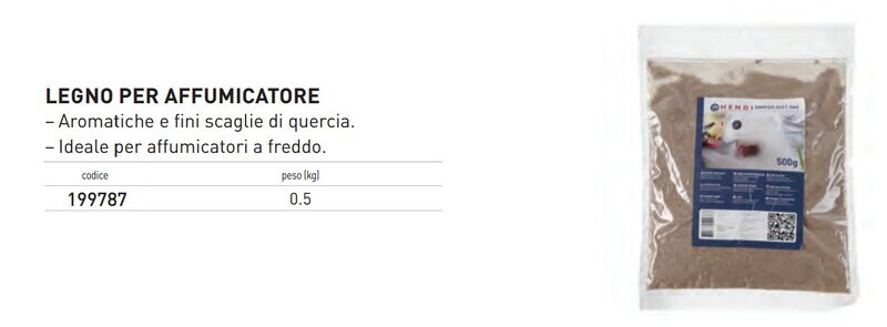 LEGNO per AFFUMICATORE gr 500 - ideale per affumicatori a freddo