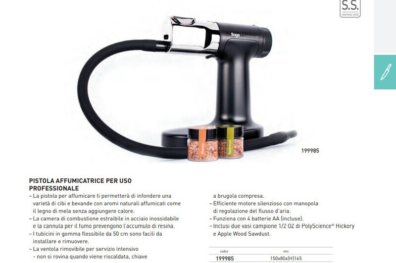PISTOLA AFFUMICATRICE AD USO PROFESSIONALE per CIBI