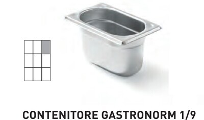 CONTENITORI GASTRONORM PLUS LINE ACCIAIO INOX GN 1/9 (mm176x108) - h 100mm