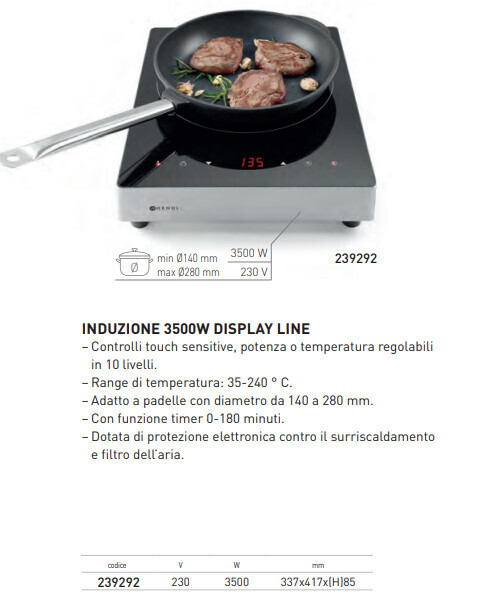 INDUZIONE SINGOLA "linea DISPLAY" - 3500W