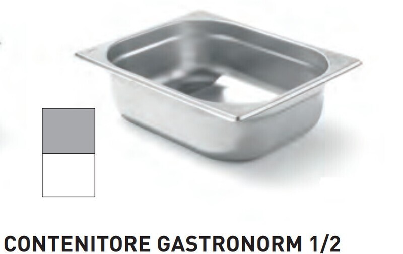 CONTENITORI GASTRONORM PLUS LINE ACCIAIO INOX GN 1/2 (mm325x265) - h 20mm