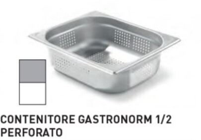 CONTENITORI FORATI GASTRONORM PLUS LINE ACCIAIO INOX GN 1/2 (mm325x265) - h 65mm