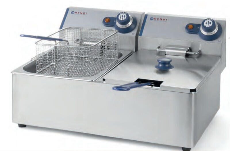 FRIGGITRICE  BLU STANDARD da BANCO ELETTRICA per GASTRONOMIA DOPPIA VASCA - 4+4 LITRI