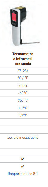 TERMOMETRO AD INFRAROSSI con SONDA - scala -60°+350°C