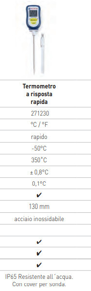 TERMOMETRO con SONDA A RISPOSTA RAPIDA - scala -50°+350°C