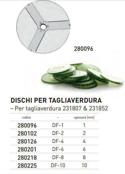 DISCO per TAGLIAVERDURA PROFESSIONALE "DF-10"