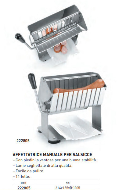 AFFETTATRICE MANUALE PER SALSICCE INOX